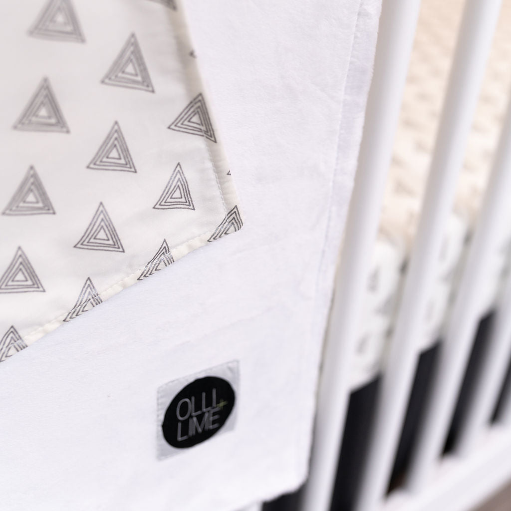 My Little Hat - Baby Blanket - Light Gray on ivory - Olli+Lime